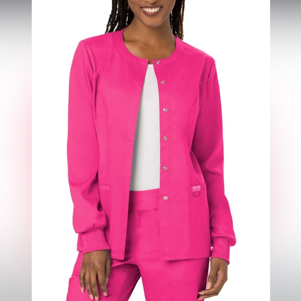 Cherokee workwear pink scrub jacket/size XS